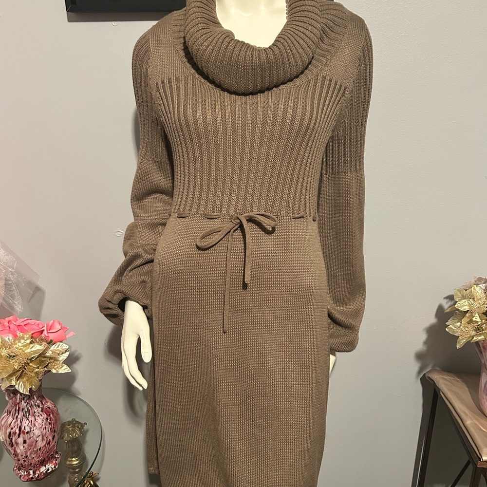 Women's Taupe Sweater Dress